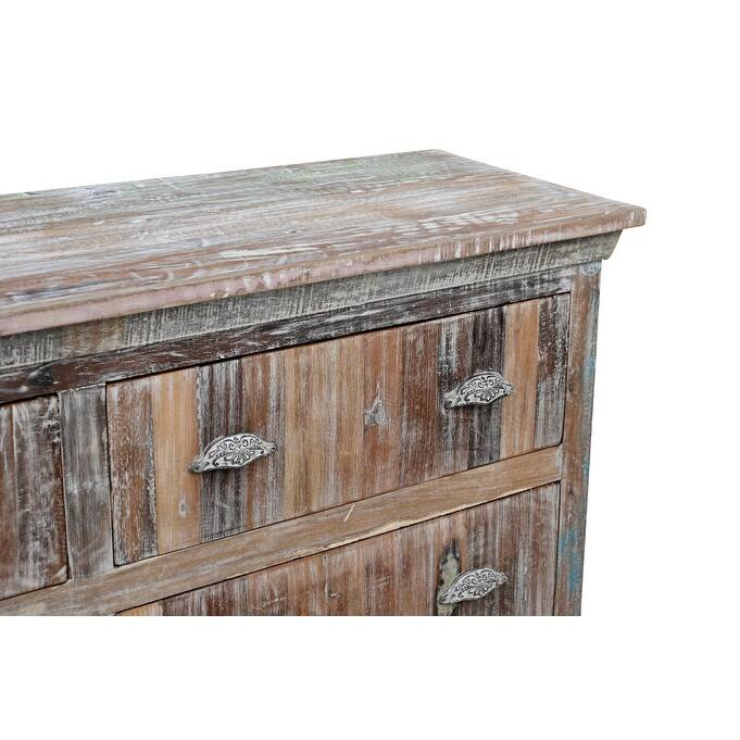 HomeRoots 60" White Solid Wood Six Drawer Double Dresser