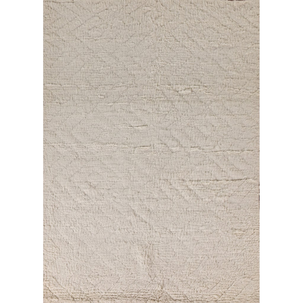 Earth Tone Moroccan Indian Area Rug Hand-Knotted Wool Carpet - 5'2"x 7'7"