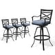preview thumbnail 35 of 77, Outdoor Patio Bar Stools Aluminum Swivel Bar Chair with Sunbrella Cushion - 21.7 in W x 16.5 in D x 46 in H
