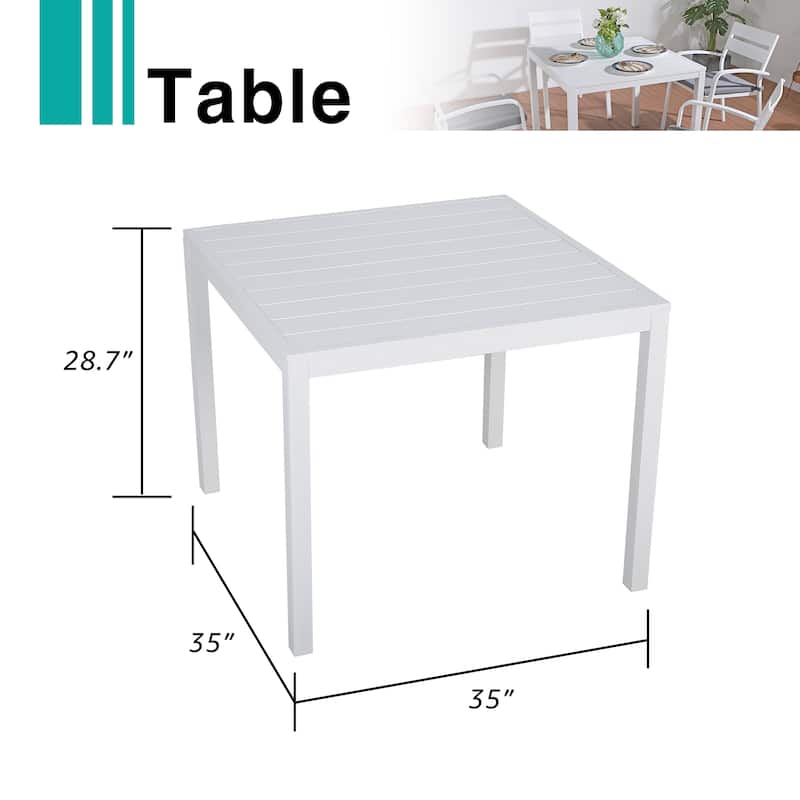 35" x 35" Aluminum Outdoor Square Dining Table
