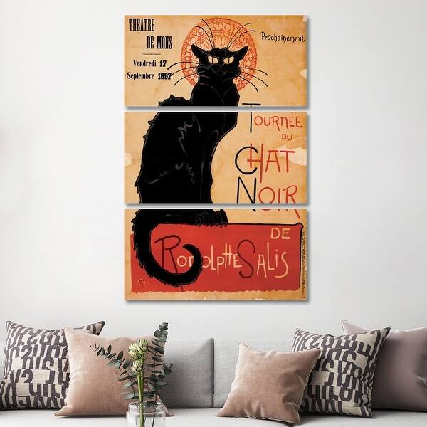 Icanvas Tournee Du Chat Noir Advertising Vintage Poster By Unknown Artist 3 Piece Canvas Wall Art Set Overstock