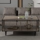 preview thumbnail 5 of 7, ExBrite Solid Wood Coffee Table ,Gray Finish - 23.6" x 46" x 17.9"