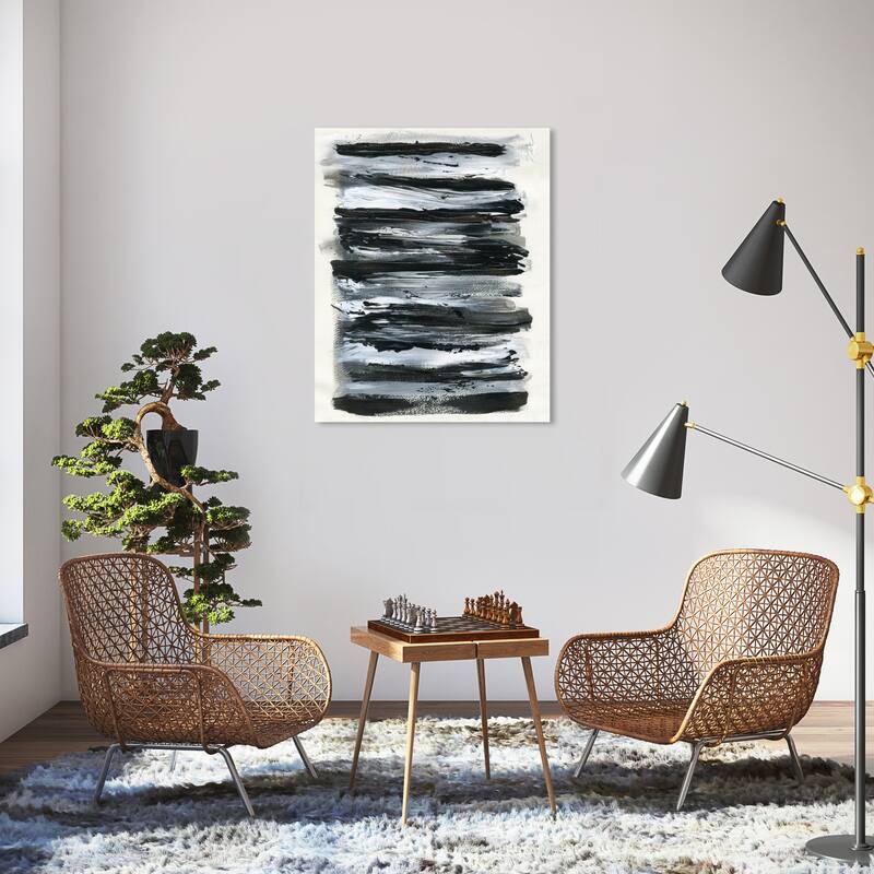 Wynwood Studio Abstract Darker Black and Modern & Contemporary Wall Art Canvas Print - 36 x 30
