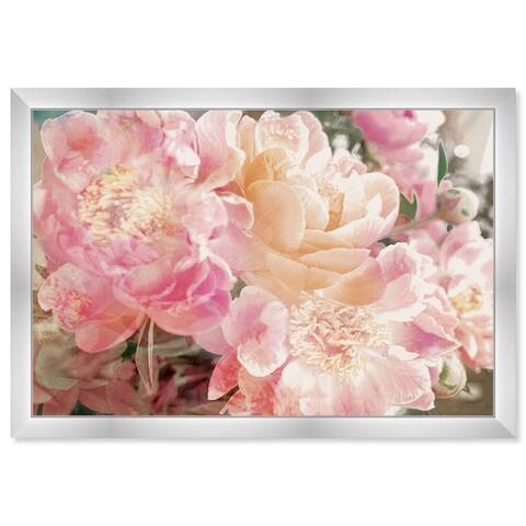 Oliver Gal 'Peonies Know' Floral and Botanical Framed Wall Art Prints Florals - Pink, Orange