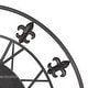 preview thumbnail 7 of 16, Metal 36-inch Fleur-de-lis Decorative Clock