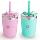 preview thumbnail 7 of 12, PopYum 9oz Insulated Stainless Steel Kids' Cups, 2-Packs Green and Pink