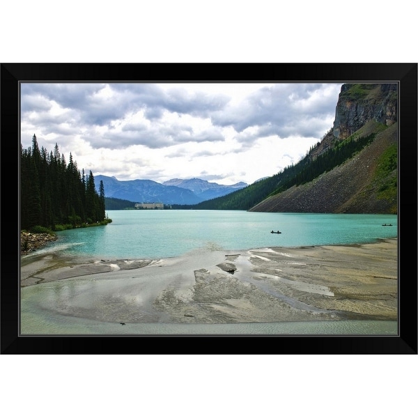 "A cloudy day at Lake Louise" Black Framed Print