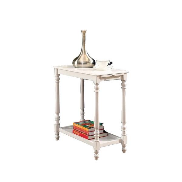 slide 1 of 5, Transitional Style Side Table with Hidden Tray in White