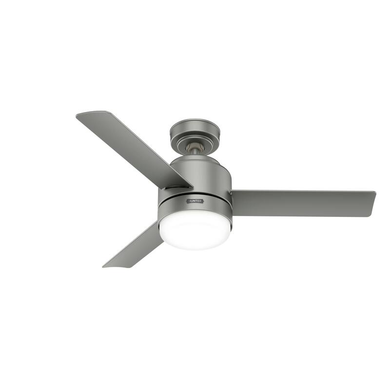 Hunter 44" Gilmour Outdoor Ceiling Fan with LED Light, Handheld Remote, Damp-Rated - Transitional, Contemporary