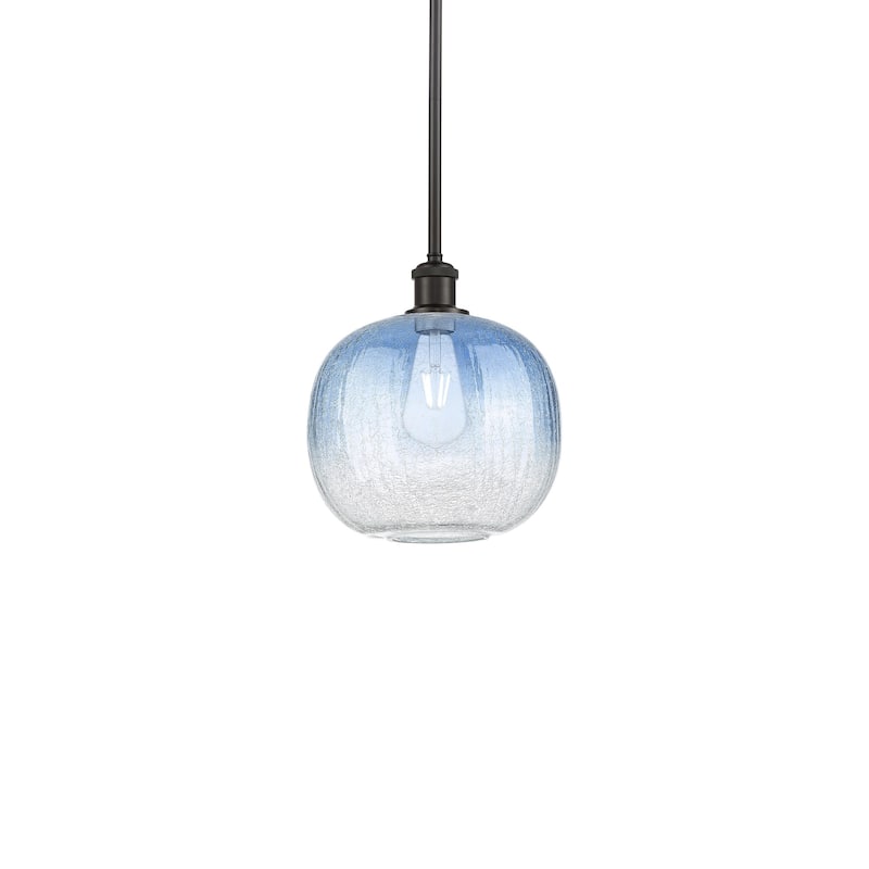 Innovations Lighting 516-1S-12-11 Brookhaven Sphere Pendant Brookhaven - Oil Rubbed Bronze / Sapphire Blue