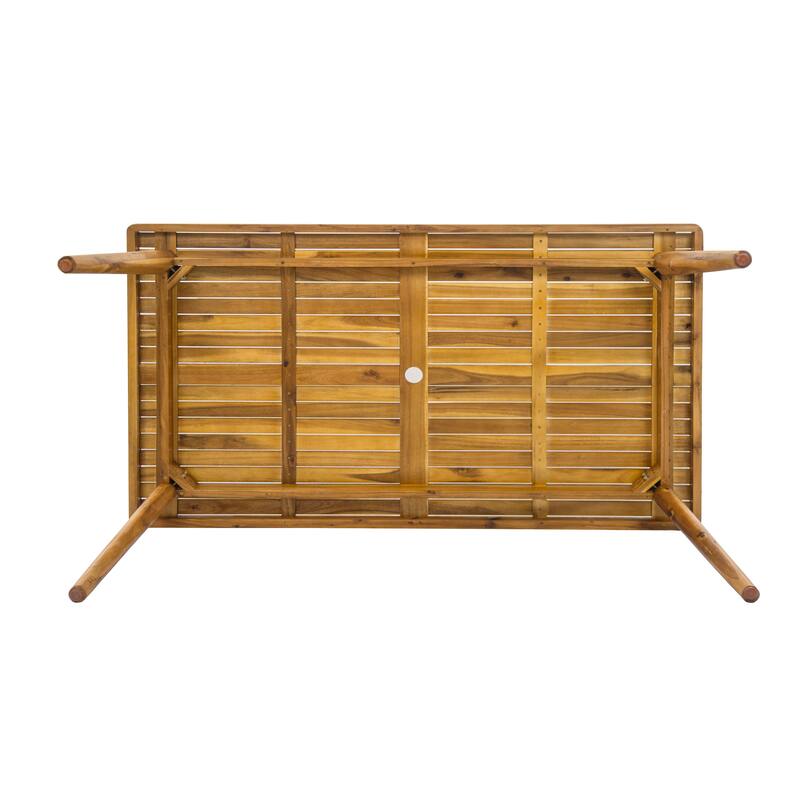 Roomfitters 3-Piece Outdoor Dining Set, Modern Patio Furniture, Acacia Wood Table & 2 Chairs with Cushions