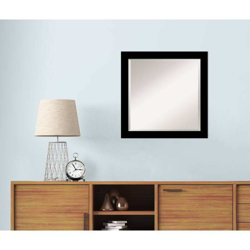 Basic Narrow Beveled Wood Framed Wall Mirror