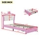 preview thumbnail 3 of 25, Twin/Full Size Upholstered Platform Bed with LED Lights and Drawer