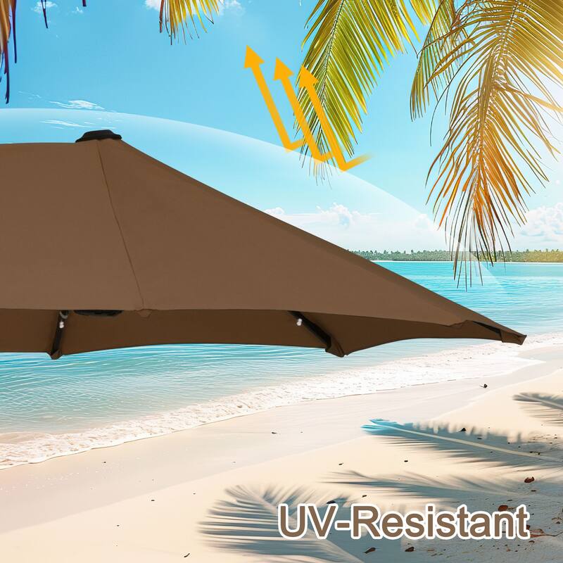 Autlaycil 13ft Extra Large Patio Umbrella with Solar Lights(Without Base)