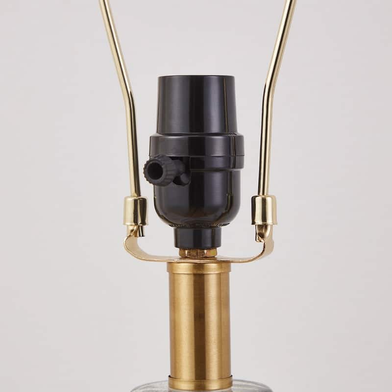 KAWOTI 23 inch Glass Table Lamp with Empire Lamp Shade - W14" * H 23"