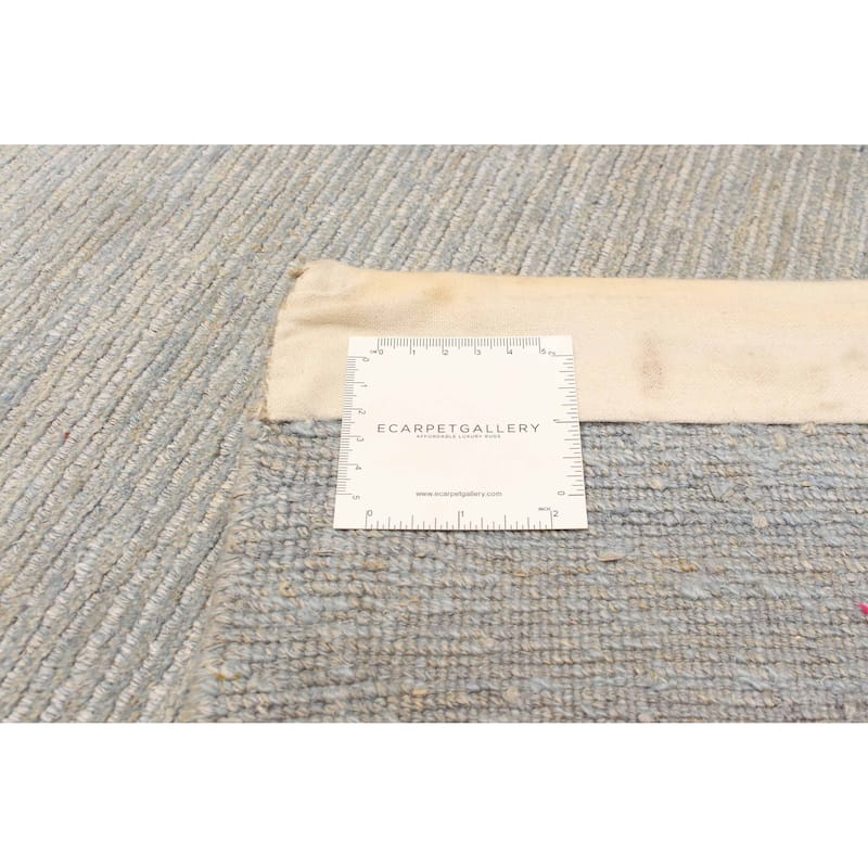 ECARPETGALLERY Hand-knotted Opulence Blue Jute Rug - 3'1 x 13'7