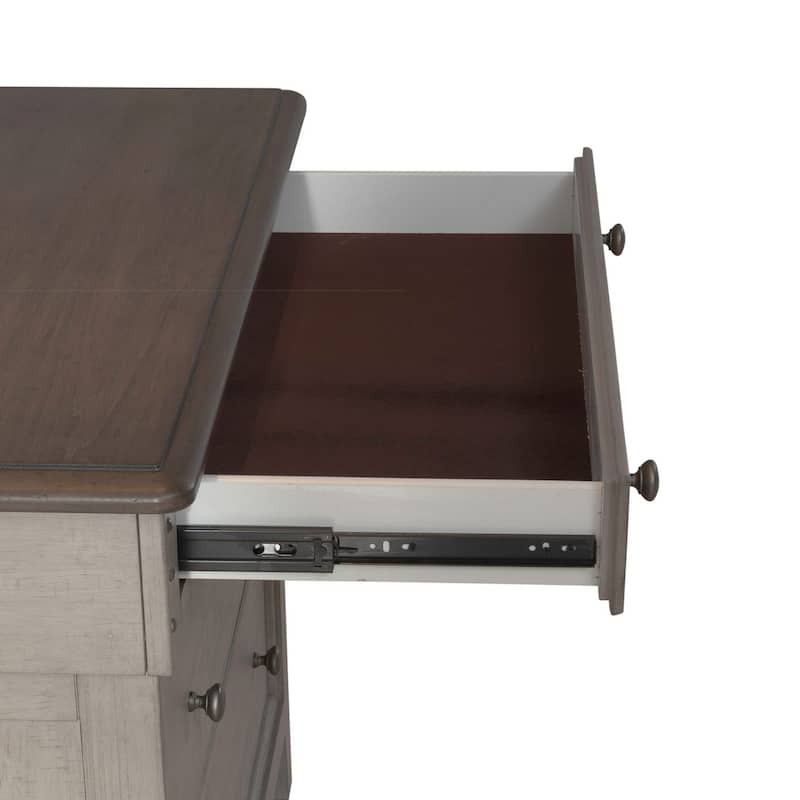 Ivy Hollow Weathered Linen Taupe 3 Drawer Bedside Chest Charging Station
