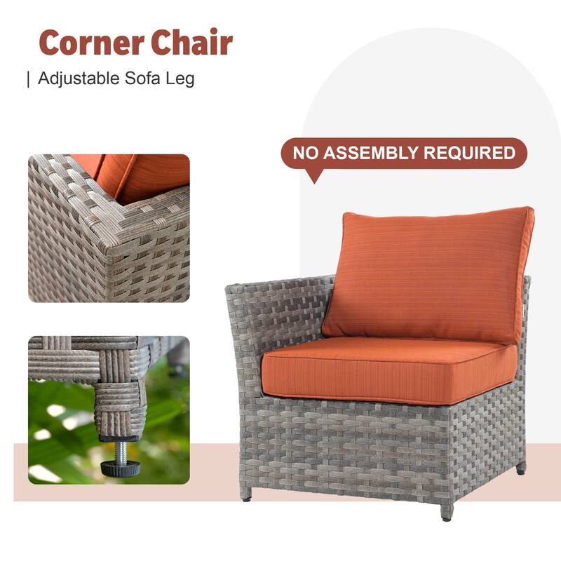 XIZZI 13-piece Outdoor Patio Wicker Furniture Set with Fire Table