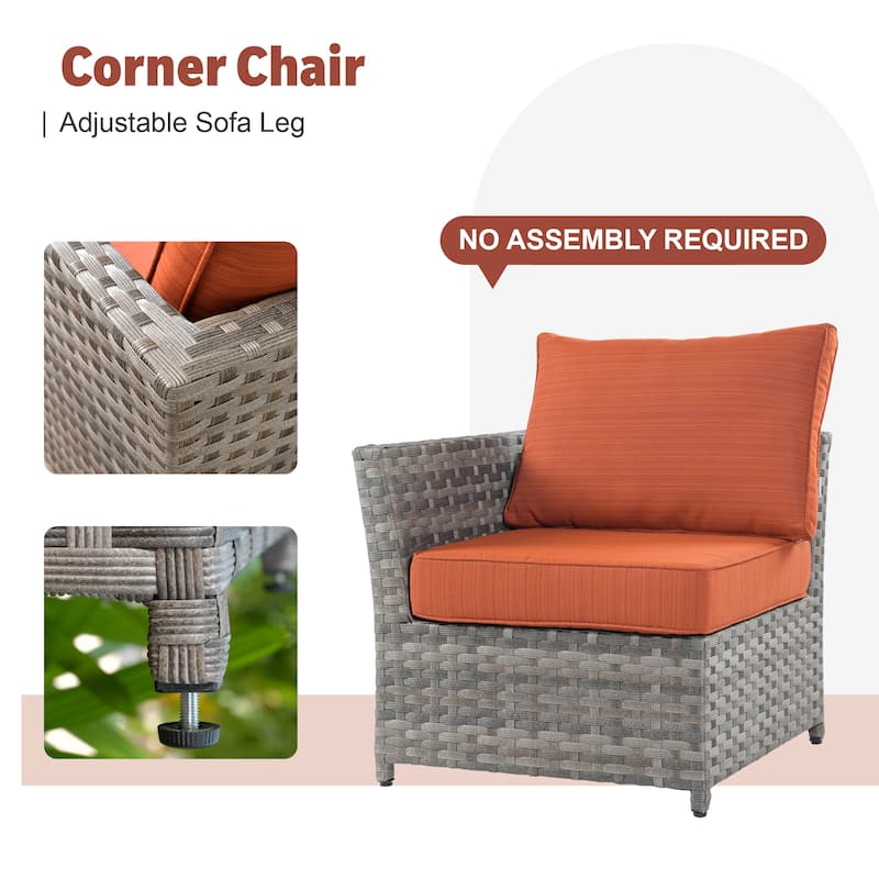 XIZZI 10-piece Patio Wicker Furniture Set with Fire Pit