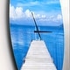 preview thumbnail 3 of 8, Designart 'Large Wooden Pier' Oversized Coastal Wall CLock