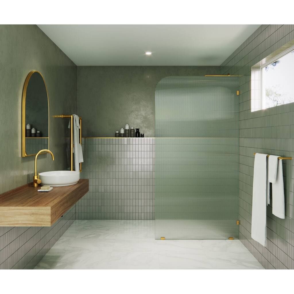 Glass Warehouse FL-RAD-40-R Aurora 78" High x 40" Wide Shower Screen