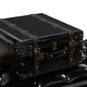 preview thumbnail 18 of 19, Black Faux Leather Tufted Upholstered 3 Trunk Storage Bench with Industrial Wheels and Gold Studded Accents