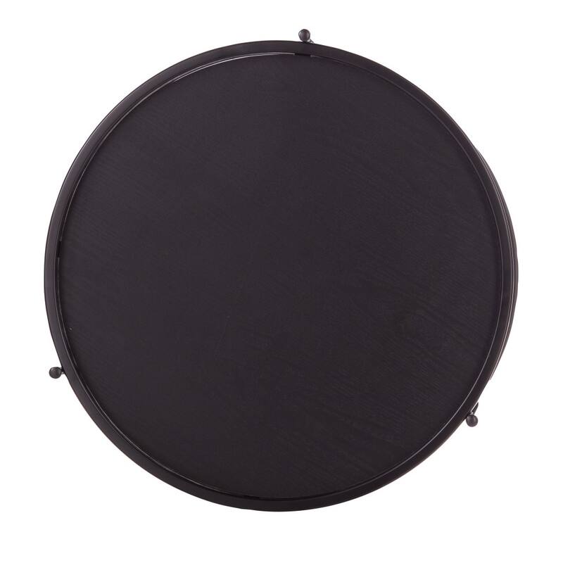 24" Black Manufactured Wood And Iron Round End Table With Shelf - 19.75x19.25x24