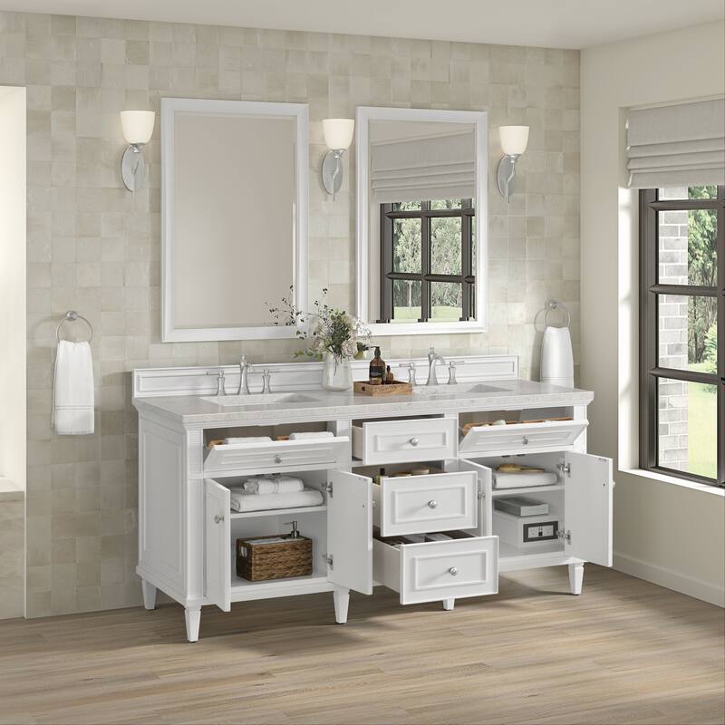 James Martin Vanities 424-V72-FEJP Lorelai 72" Free Standing Double