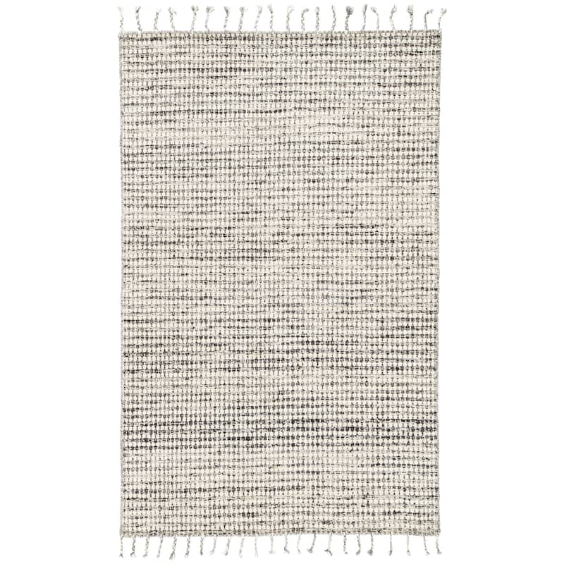 Armon Handmade Dot Area Rug - 9' x 13' - Ivory/Black - Rectangle