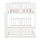 preview thumbnail 12 of 26, Twin Over Twin Floor Bunk Bed with Ladder, Solid Wood Bunk Bed Frame with Full-Length Guardrail, Detachable into 2 Separate Beds
