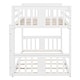 preview thumbnail 26 of 26, Twin over Twin Convertible Low Wood Floor Bunk Bed, Stackable and Detachable Bed Frames with Ladder for Kids, High Guardrail