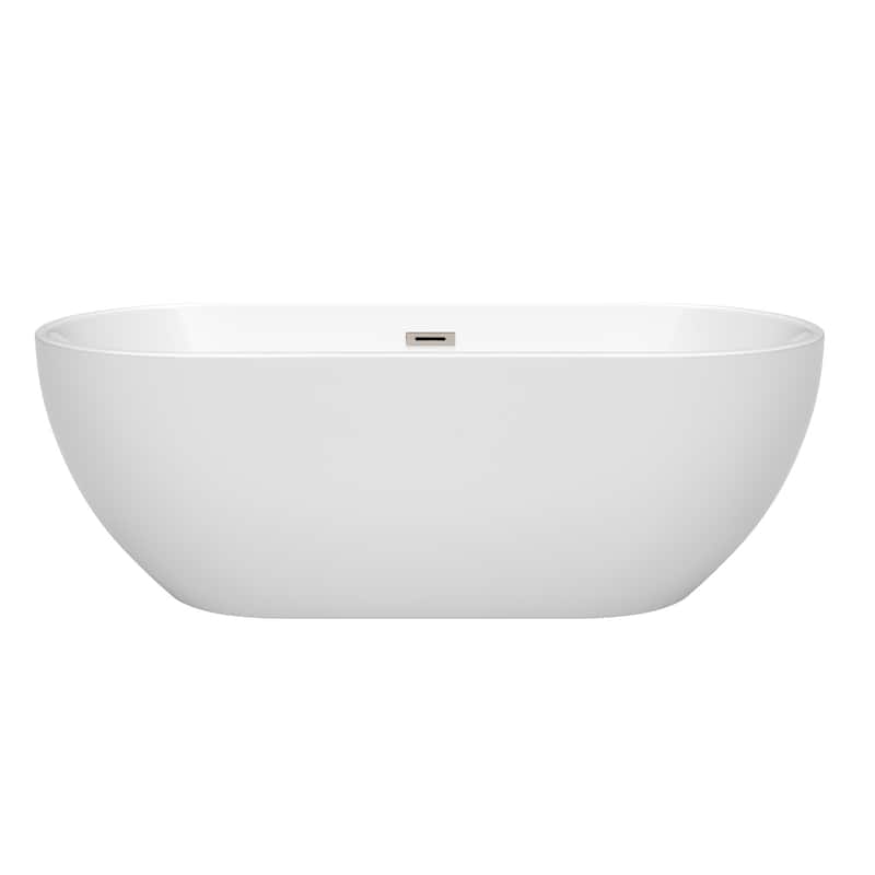 Wyndham Collection Brooklyn 67" Free Standing Acrylic Soaking Tub with