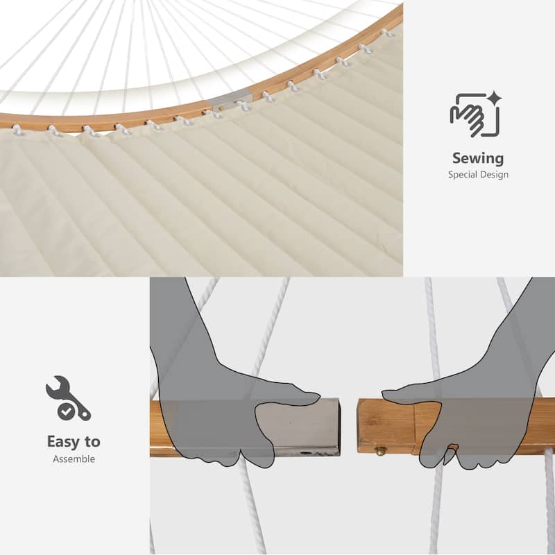 2-person Outdoor Hammock with Stand & Pillow