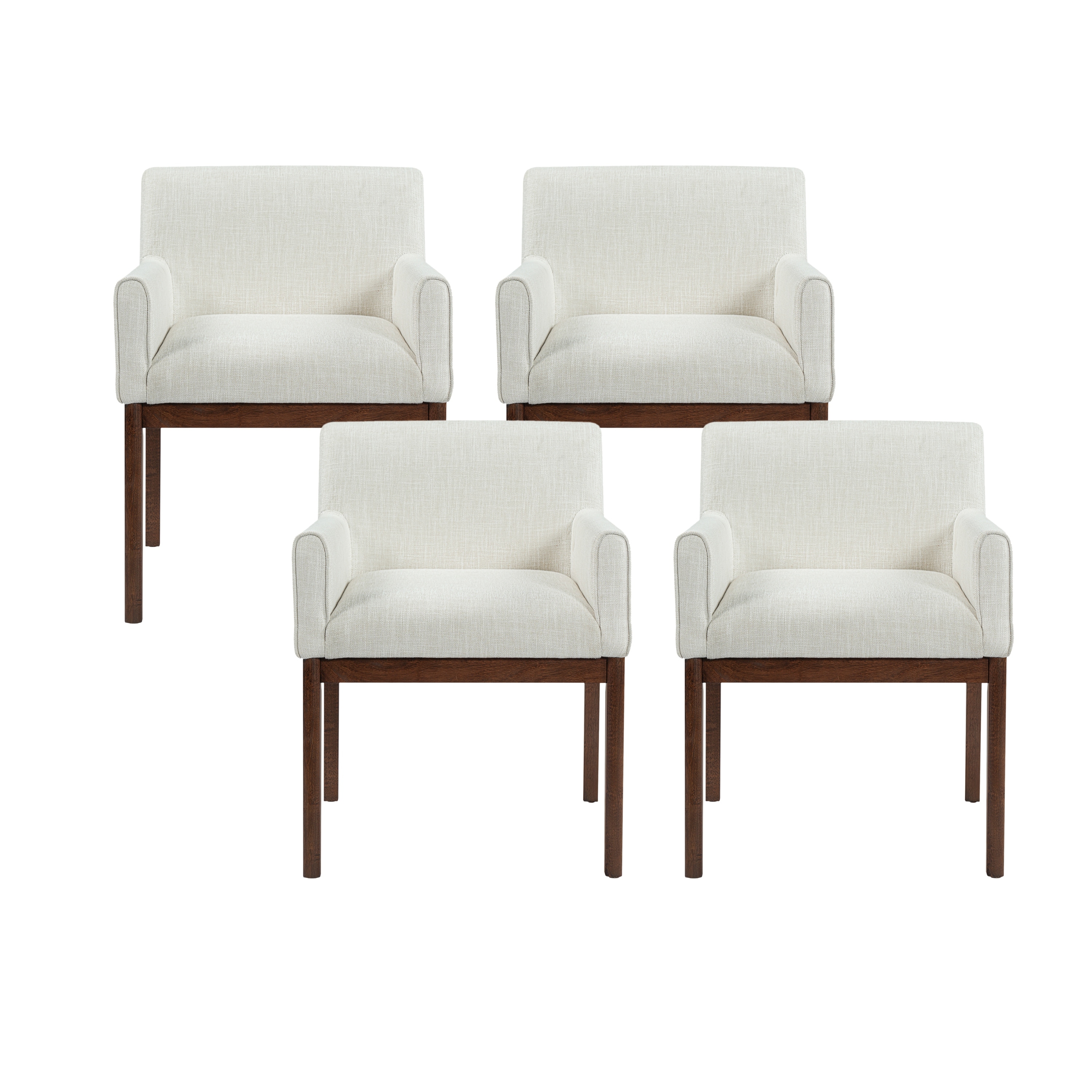 Christopher Knight Home - Elara Modern Upholstered Dining Arm Chair with Rubberwood Legs - Fabric Padded Seat
