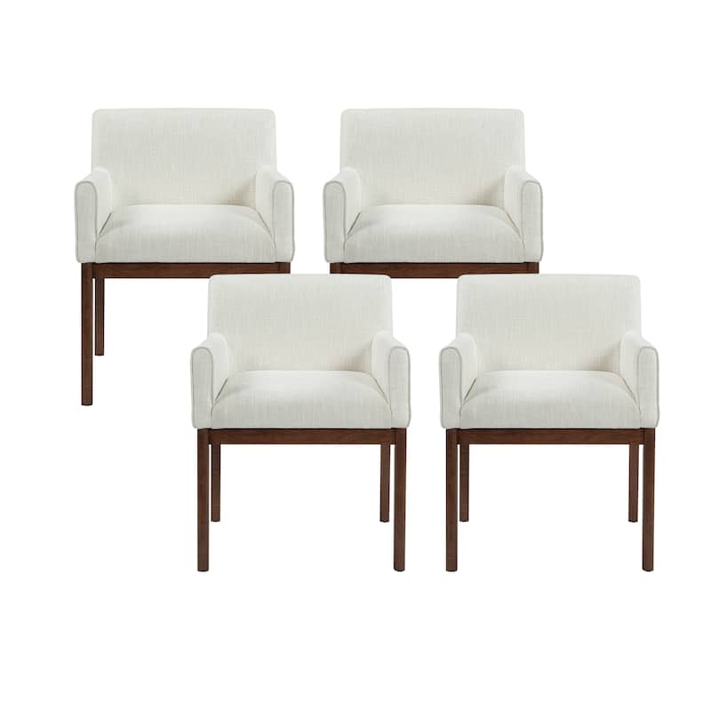 Christopher Knight Home - Elara Modern Upholstered Dining Arm Chair with Rubberwood Legs - Fabric Padded Seat