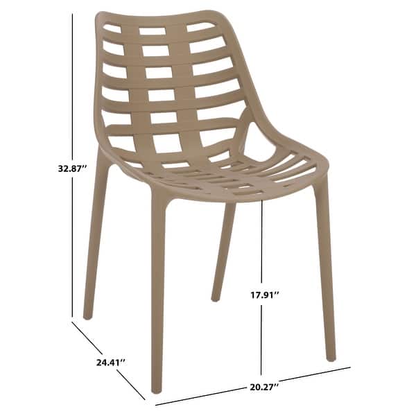 dimension image slide 3 of 5, SAFAVIEH Outdoor Living Fufa Dining Chair (Set of 2) - 20" W x 24" D x 33" H