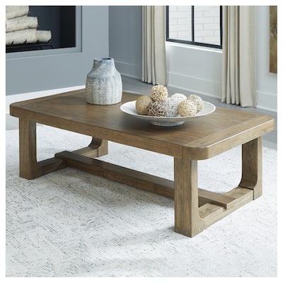 Signature Design by Ashley Cabalynn Light Brown Coffee Table - 56"W x 30"D x 17"H