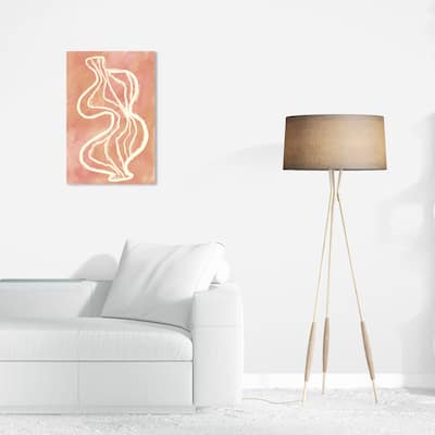 Wynwood Studio Canvas Abstract Two Garlics Pink and Cream White Rustic Wall Art Canvas Print
