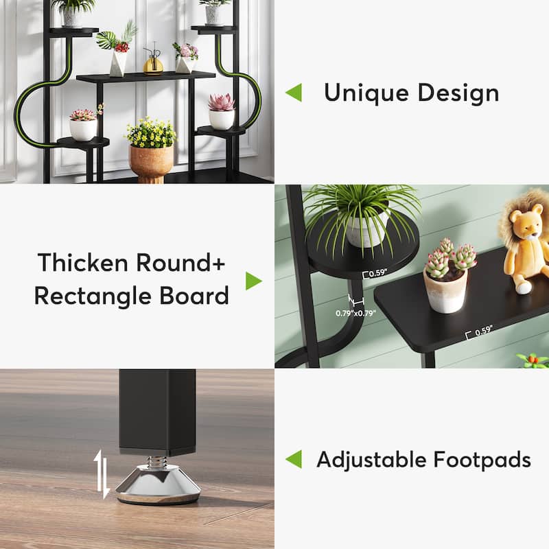 8-tier Metal Plant Stand, Large Tall Plant Shelf for Potted Plants