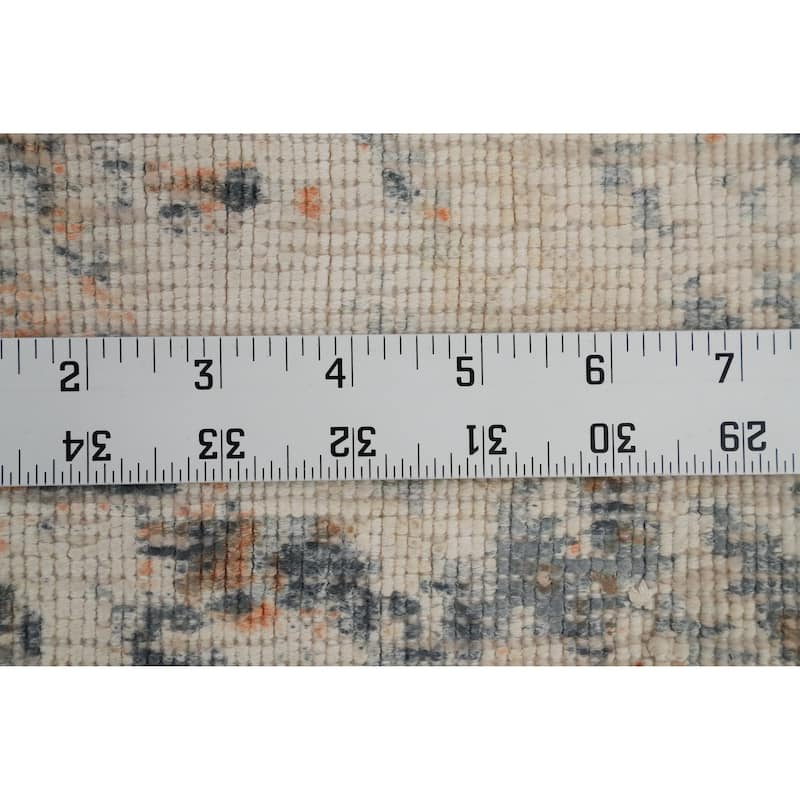 Hand Knotted Oriental Viscose Silk Carpet Modern Abstract Multi-Colored Abstract Area Rug - 8' 0'' X 6' 4''