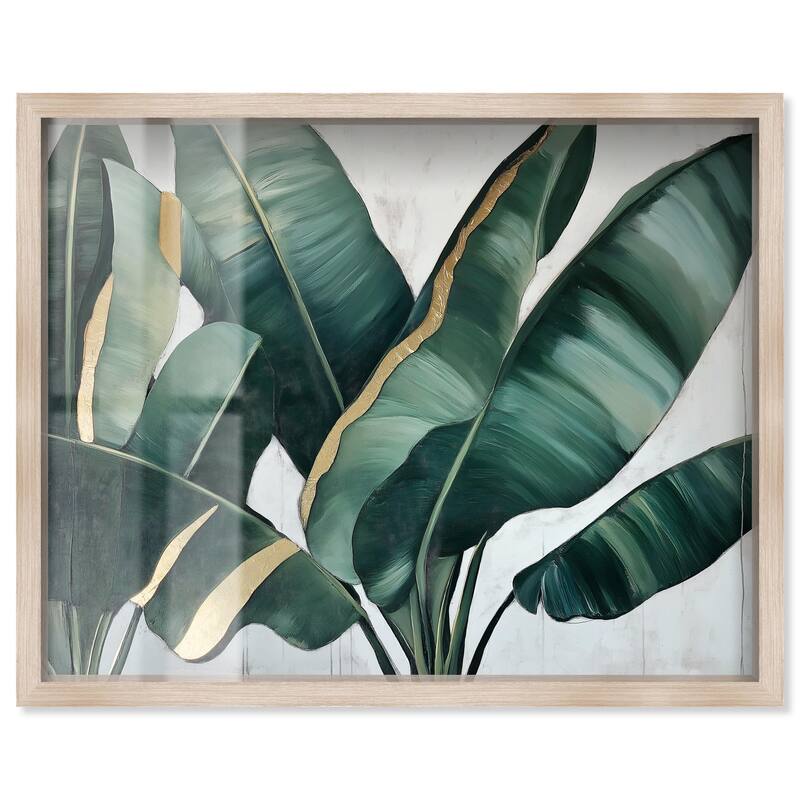 Jungle Jewel Jade I Shadowbox by Art Remedy - Natural - 24" x 20"