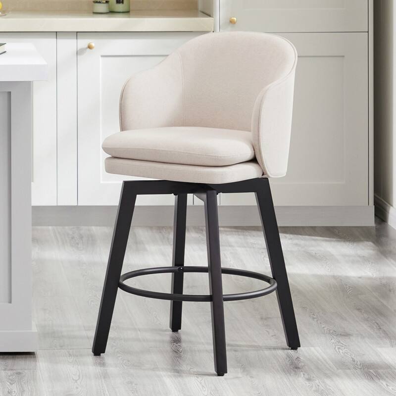 Spruce & Spring Kaylee Modern Swivel Counter Height Bar Stools with Arm
