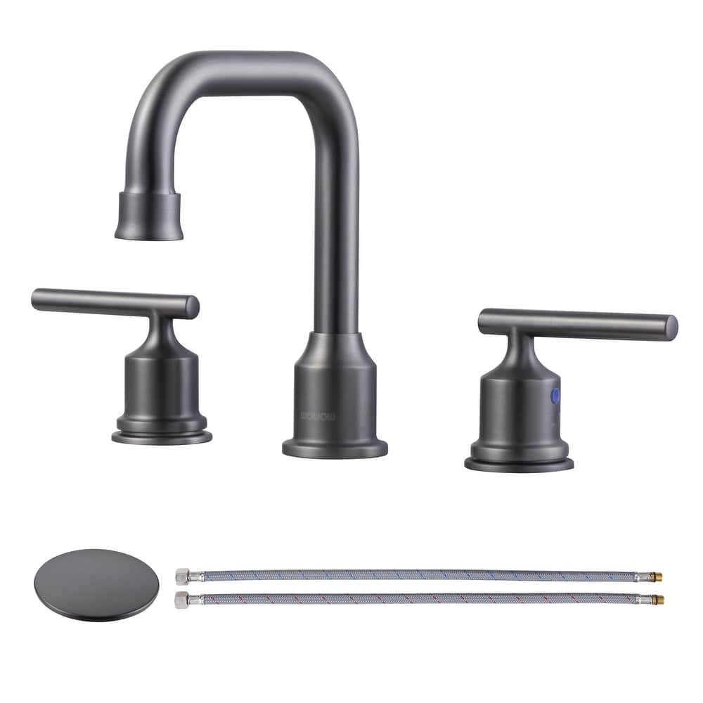WOWOW Double Handle 8 in. Widespread Bathroom Sink Faucet