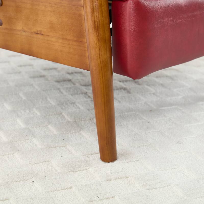 Modern 26.38" Upholstered Adjustable Chaise Lounge Chair with Wood Frame for Living Room
