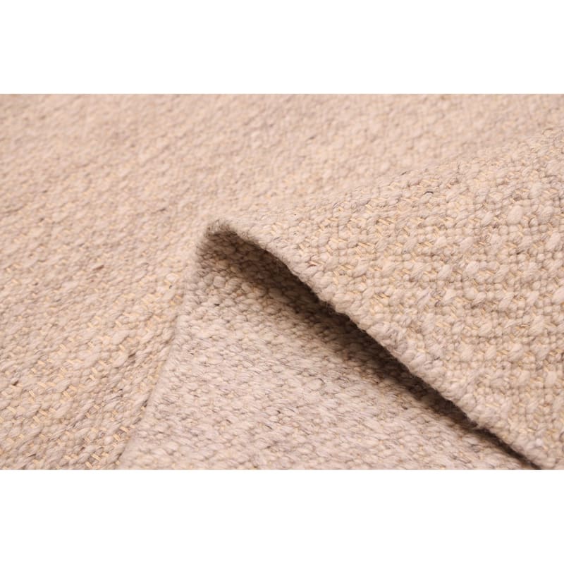 ECARPETGALLERY Braid weave Sienna Taupe Wool Rug - 5'4 x 7'7