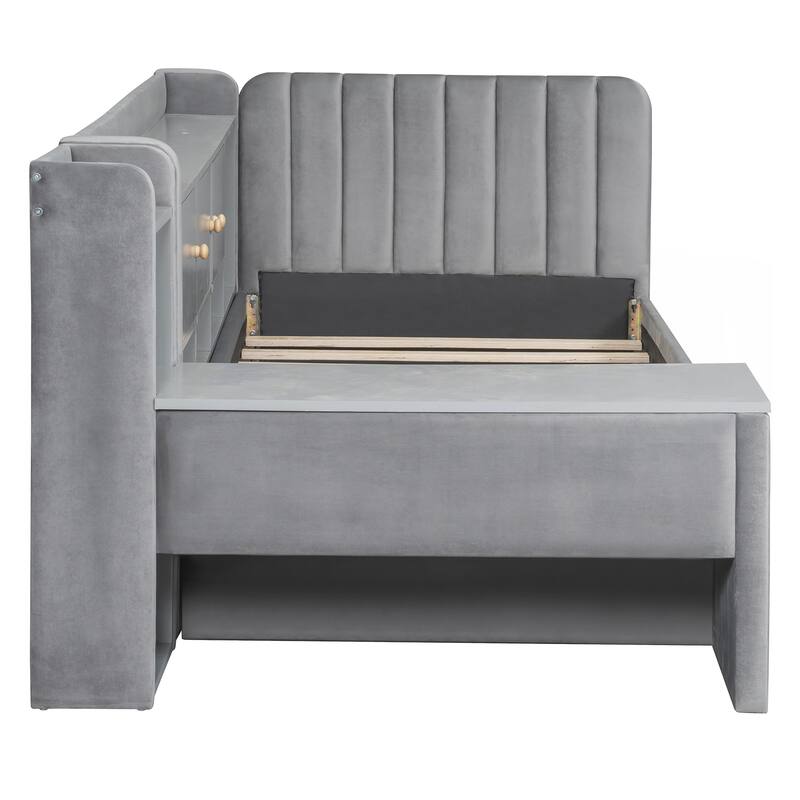 Twin Size Upholstered Daybed with Drawers