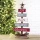 preview thumbnail 5 of 34, Glitzhome Wooden Sign Christmas Tree Shaped Table Decor for Home Shelf Xmas Party