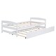 preview thumbnail 18 of 22, Twin Platform Bed with Trundle, Grey, Solid Wood Frame, No Box Spring Needed