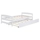 preview thumbnail 5 of 18, Twin Size Solid Pine Platform Kids Bed Frame with Twin Size Trundle, White