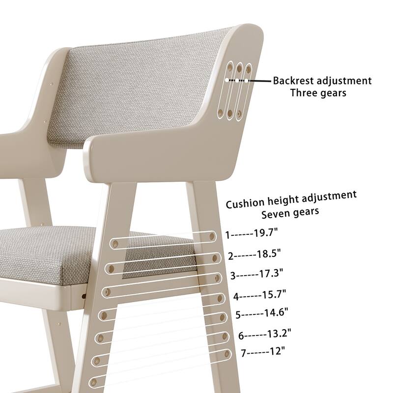 Kid's Chair, Lift Adjustable Backrest Chair, Children's Sitting Posture Correction Solid Wood Writing Study Chair